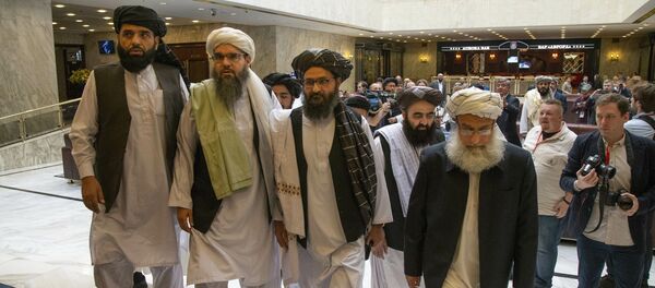 Талибанска делегација у Москви 28. маја 2019, након седме рунде мировних преговора са представницима САД у Катару. - Sputnik Србија