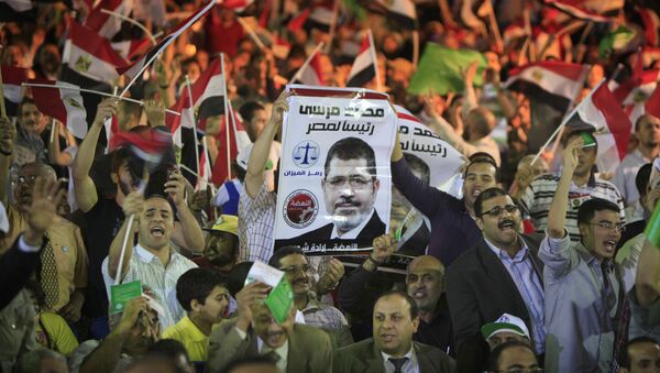 Присталице бившег египатског председника Мухамеда Морсија на једном од протеста - Sputnik Србија