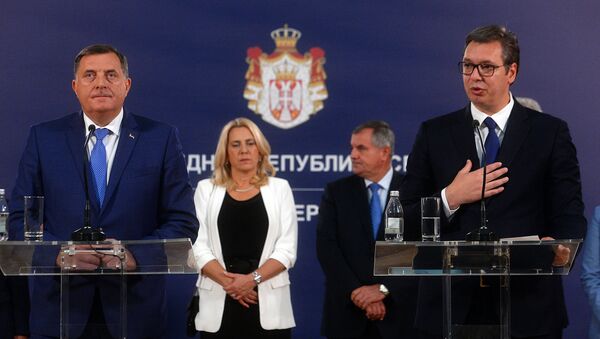 Dodik i Vučić: Dejtonski sporazum jedino može da se menja dogovrom sva tri naroda - Sputnik Srbija