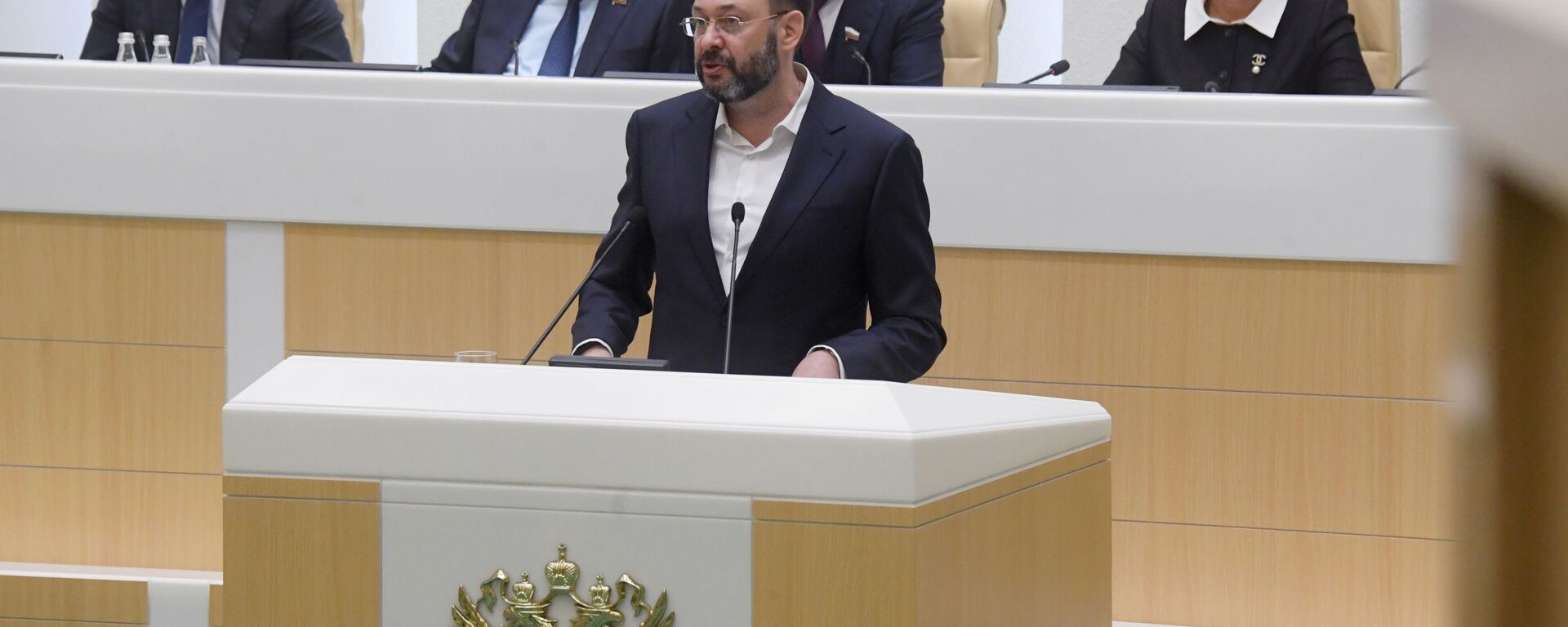 Уредник портала РИА Новости Украјина Кирил Вишински говори у Савету Федерације Русије - Sputnik Србија, 1920, 25.09.2019