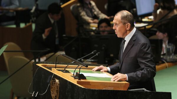 Ministar spoljnih poslova Rusije Sergej Lavrov govori u Generalnoj skupštini UN  - Sputnik Srbija