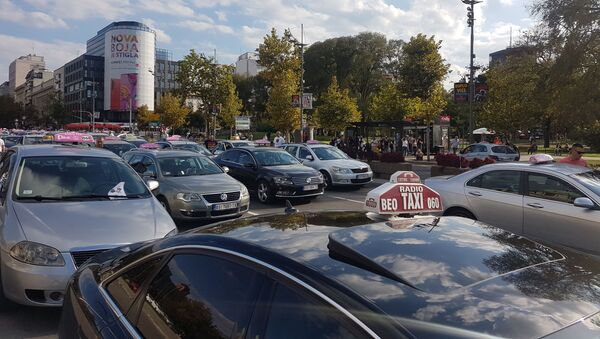 Protest taksista koji je blokirao Beograd - Sputnik Srbija