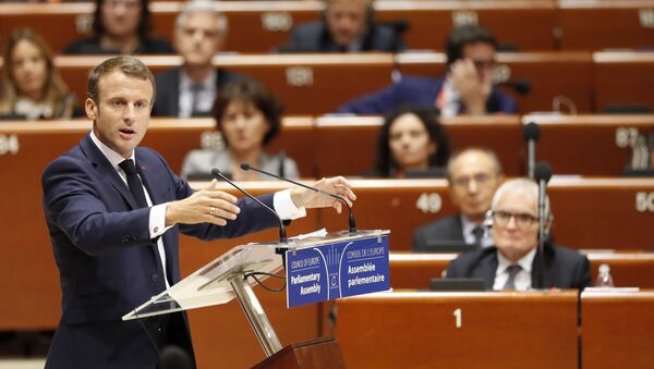 Predsednik Francuske Emanuel Makron govori pred Savetom Evrope - Sputnik Srbija