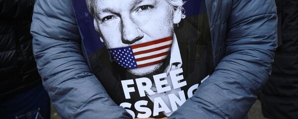 Акција у знак подршке Џулијану Асанжу испред зграде суда у Лондону Акција у знак подршке Џулијану Асанжу испред зграде суда у Лондону - Sputnik Србија