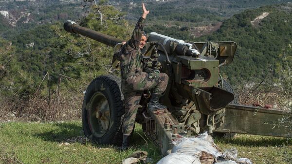 Артиљерија сиријске војске на положајима у Идлибу - Sputnik Србија