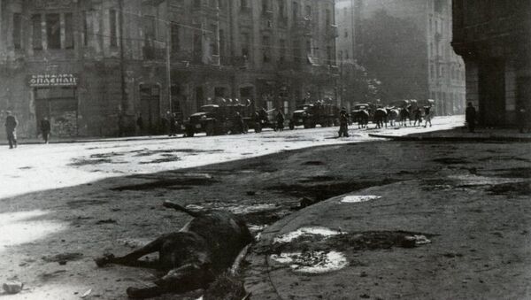 Karađorđeva ulica neposredno po završetku borbi - Sputnik Srbija