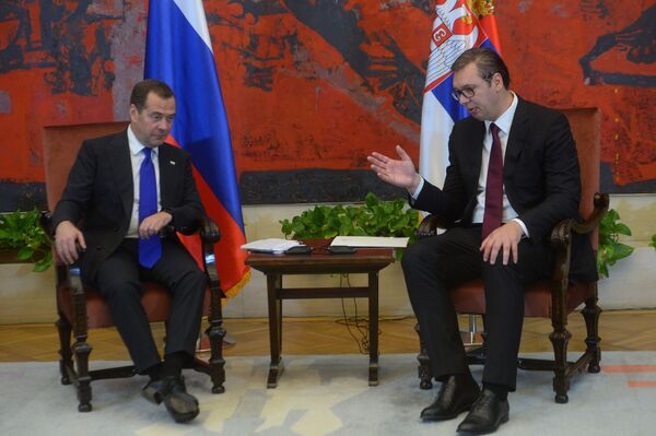 Vučić o poseti Medvedeva: Ne moramo o svemu da mislimo isto, o većini stvari mislimo slično Vučić o poseti Medvedeva: Ne moramo o svemu da mislimo isto, o većini stvari mislimo slično - Sputnik Srbija