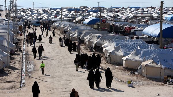 Жене у избегличком кампу Хасака у Сирији - Sputnik Србија