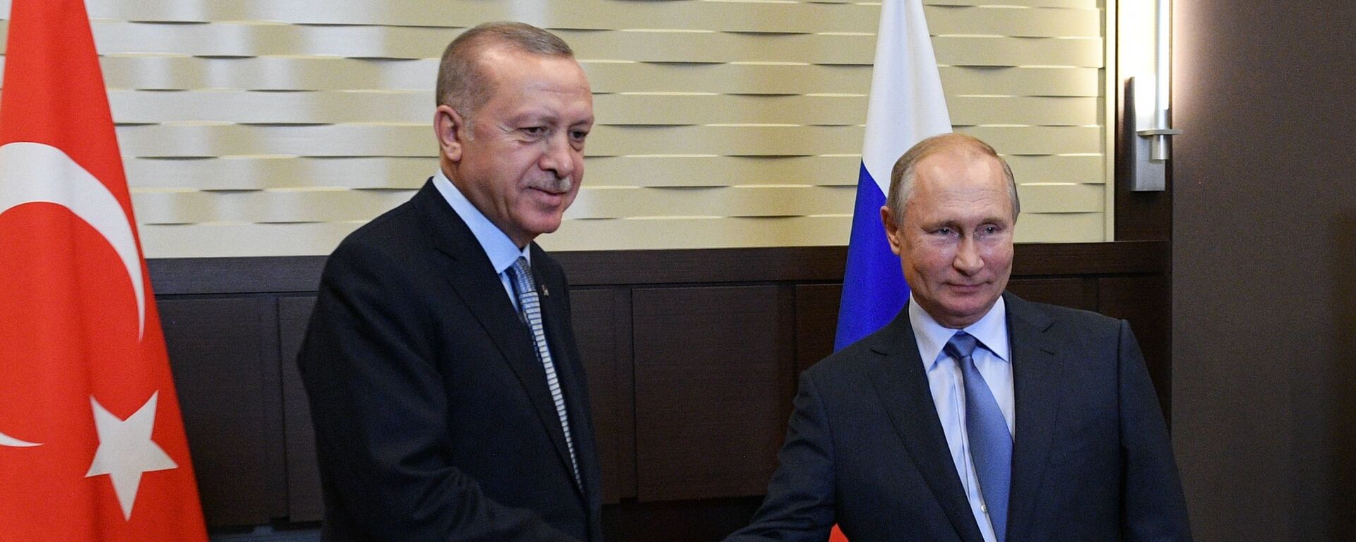 Председници Турске и Русије, Реџеп Тајип Ердоган и Владимир Путин, на састанку у Сочију - Sputnik Србија, 1920, 22.08.2023