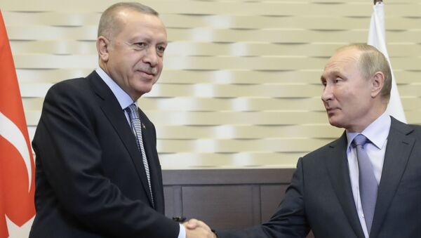 Владимир Путин и Реџеп Тајип Ердоган у Сочију 22. октобра 2019. - Sputnik Србија