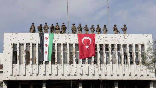 Турски и сиријски војници у гради Рас ел Ајн - Sputnik Србија