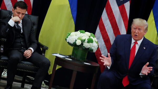 Председници Украјине и САД, Владимир Зеленски и Доналд Трамп, на састанку на маргинама заседања Генералне скупштине УН у Њујорку - Sputnik Србија