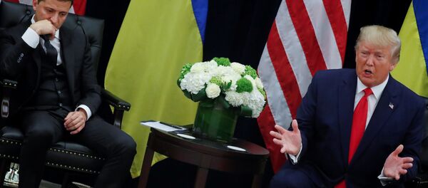 Председници Украјине и САД, Владимир Зеленски и Доналд Трамп, на састанку на маргинама заседања Генералне скупштине УН у Њујорку - Sputnik Србија