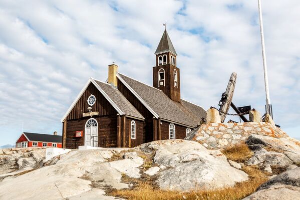 Luteranska crkva u gradu Ilulisat na ostrvu Grenland. - Sputnik Srbija