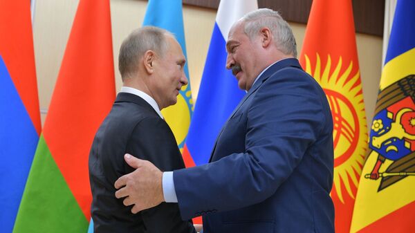 Predsednici Rusije i Belorusije Vladimir Putin i Aleksandar Lukašenko - Sputnik Srbija