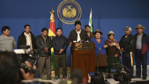 Predsednik Bolivije Evo Morales obraća se naciji - Sputnik Srbija
