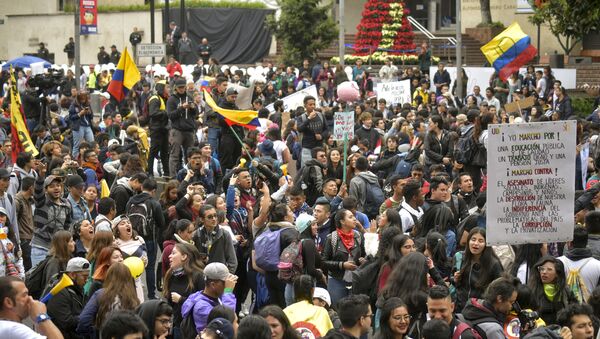 Generalni štrajk u Bogoti, Kolumbija. - Sputnik Srbija
