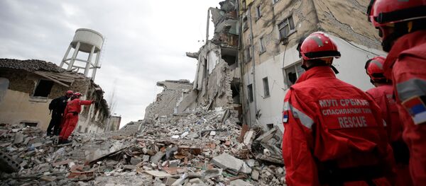 Спасилачки тим Србије у Албанији Спасилачки тим Србије у Албанији - Sputnik Србија