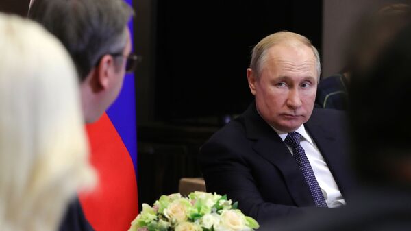 Vladimir Putin i Aleksandar Vučić u Sočiju - Sputnik Srbija