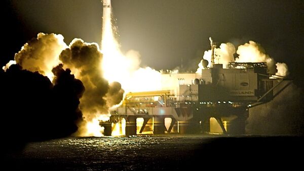Lansiranje rakete Zenit sa morske platforme - kosmodroma Morski start - Sputnik Srbija