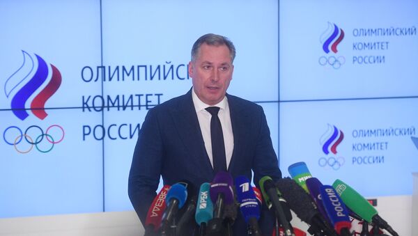 Predsednik Olimpijskog komiteta Rusije Stanislav Pozdnjakov govori na konferenciji za medije u Moskvi - Sputnik Srbija
