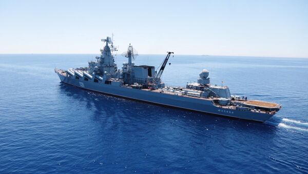 Raketna krstarica Moskva na vojnim vežbama na Sredozemnom moru - Sputnik Srbija