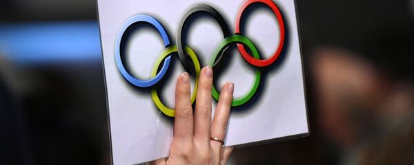 Олимпијски кругови на великој прес-конференцији руског председника Владимира Путина - Sputnik Србија