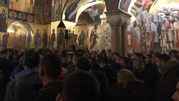 Liturgija u hramu Hristovog vaskrsenja u Podgorici - Sputnik Srbija