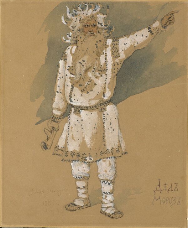 Bajkoviti lik među slovenskim narodima – Deda Mraz, crtež V. M. Vaznjecova iz 1885. godine. - Sputnik Srbija