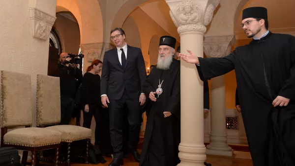 Aleksandar Vučić i patrijarh Irinej - Sputnik Srbija