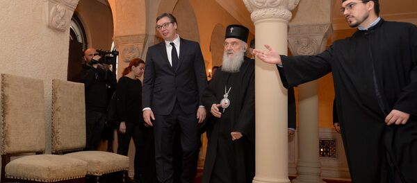 Александар Вучић и патријарх Иринеј - Sputnik Србија