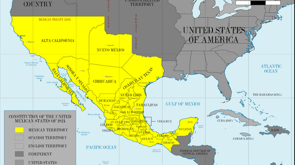 Територије Мексика 1824. године.  - Sputnik Србија