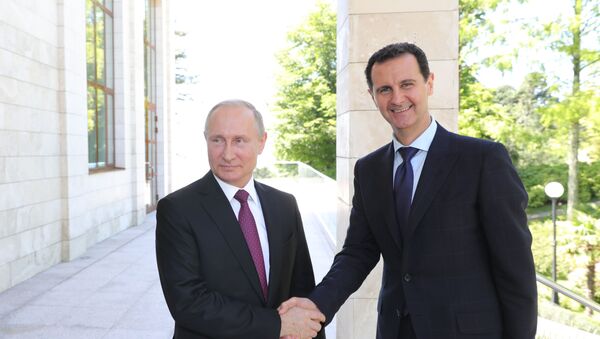 Председник Русије Владимир Путин и председник Сирије Башар Асад - Sputnik Србија