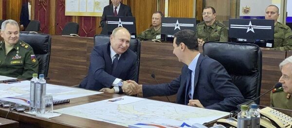 Председници Русије и Сирије, Владимир Путин и Башар Асад, на састанку у Дамаску Председници Русије и Сирије, Владимир Путин и Башар Асад, на састанку у Дамаску - Sputnik Србија