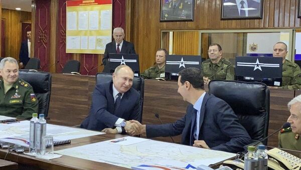 Predsednici Rusije i Sirije, Vladimir Putin i Bašar Asad, na sastanku u Damasku - Sputnik Srbija