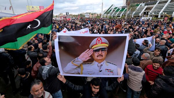 Libijci na protestu protiv dolaska turskih vojnih snaga u Libiju - Sputnik Srbija