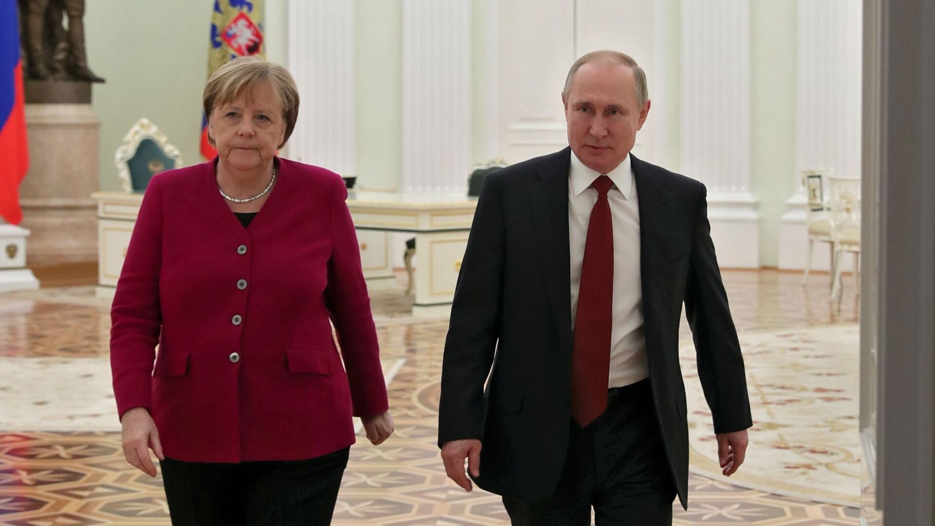 Руски председник Владимир Путин и немачка канцеларка Ангела Меркел - Sputnik Србија, 1920, 20.08.2021