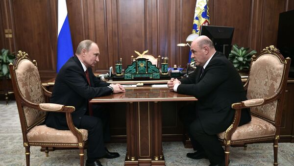 Председник Русије Владимир Путин и кандидат за новог премијера Михаил Мишустин на састанку у Кремљу - Sputnik Србија