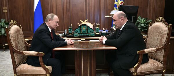 Predsednik Rusije Vladimir Putin i kandidat za novog premijera Mihail Mišustin na sastanku u Kremlju Predsednik Rusije Vladimir Putin i kandidat za novog premijera Mihail Mišustin na sastanku u Kremlju - Sputnik Srbija