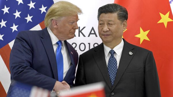 Председници САД и Кине, Доналд Трамп и Си Ђинпинг, на маргинама Самита Г20 у Осаки - Sputnik Србија