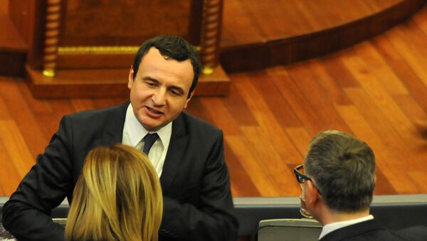 Кандидат за премијера Косова Аљбин Курти у приштинској скупштини  - Sputnik Србија