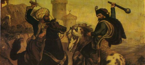 Марко Краљевић и Муса Кесеџија, насликао Владислав Тителбах, око 1900. - Sputnik Србија