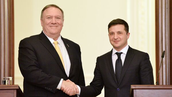 Državni sekretar SAD Majk Pompeo i predsednik Ukrajine Vladimir Zelenski - Sputnik Srbija