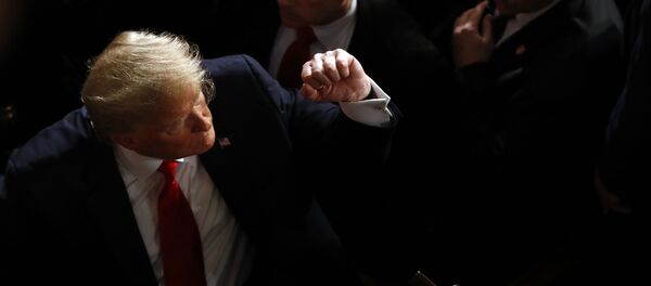 Američki predsednik Donald Tramp nakon obraćanja Kongresu u Vašingtonu - Sputnik Srbija