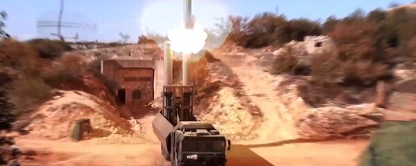 Лансирање крстареће ракете Оникс са лансерног система Бастион у Сирији Лансирање крстареће ракете Оникс са лансерног система Бастион у Сирији - Sputnik Србија