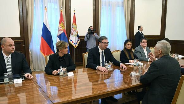 Sastanak Aleksandra Vučića i ruskog ambasadora Aleksandra Bocan- Harčenka na Andrićevom vencu - Sputnik Srbija