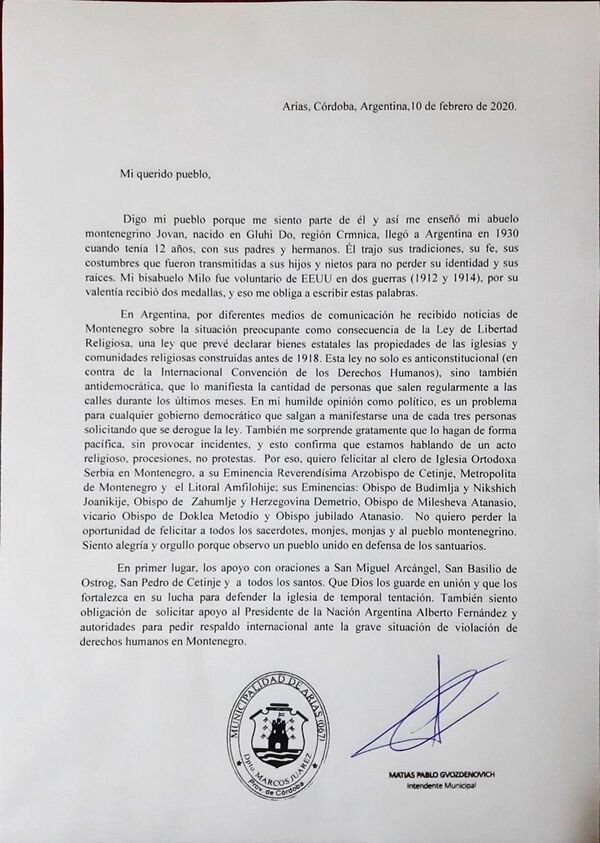 Градоначелник Кордобе подржао грађане Црне Горе: Поносан на народ уједињен у одбрани својих светиња Градоначелник Кордобе подржао грађане Црне Горе: Поносан на народ уједињен у одбрани својих светиња - Sputnik Србија