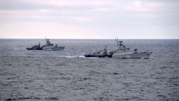 Бродови Црноморске флоте на војним вежбама на Црном мору - Sputnik Србија