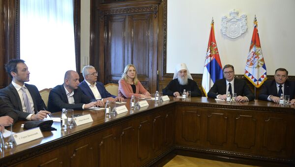 Sastanak predsednika Srbije Aleksandra Vučića sa Srbima iz regiona - Sputnik Srbija