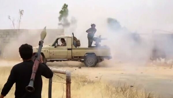 Припадници Либијске националне армије Халифе Хафтара на путу за Триполи - Sputnik Србија